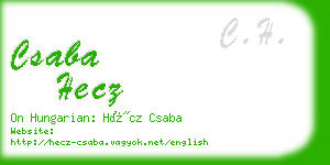 csaba hecz business card